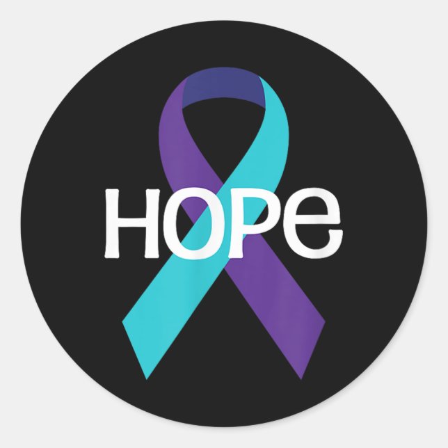 Selbstmordbewusstsein Shirt Hope Prevention Ribbon Runder Aufkleber (Vorderseite)