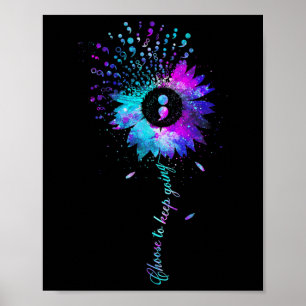 Selbstmordbewusstsein Sonnenblume Semicolon Aquama Poster