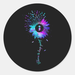 Selbstmordbewusstsein Sonnenblume Semicolon Aquama Runder Aufkleber
