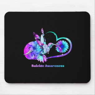 Selbstmordbewusstsein Sonnenblumen Herz Lila Band Mousepad