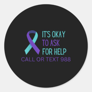 Selbstmordprävention 988 Hotline-Shirt 988 Selbstm Runder Aufkleber