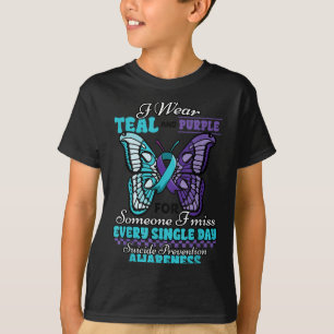 Selbstmordprävention Trage Türkis Lila Jemand, den T-Shirt