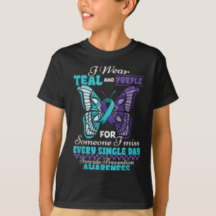 Selbstmordprävention Trage Türkis Lila Jemanden, d T-Shirt