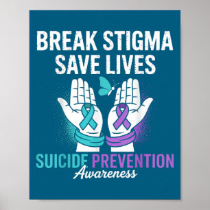 Selbstmordprävention Unterstützen Stigma brechen S Poster