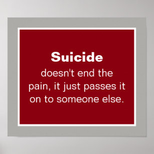 Selbstmordprävention - Zitat Poster