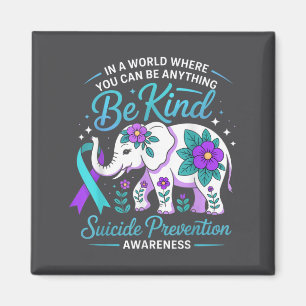Selbstmordpräventions-Bewusstseins-Blumen-Elefant Magnet