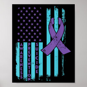 Selbstmordpräventions-Bewusstseins-Schleife USA Am Poster