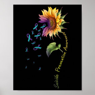 Selbstmordpräventions-Bewusstseins-Sonnenblume Poster