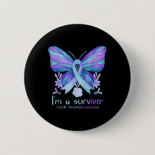 Selbstmordpräventions-Woche Schmetterling Ich bin Button