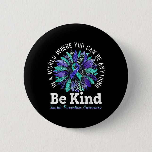 Selbstmordpräventions-Woche Seid nett Leopard  Button (Vorderseite)
