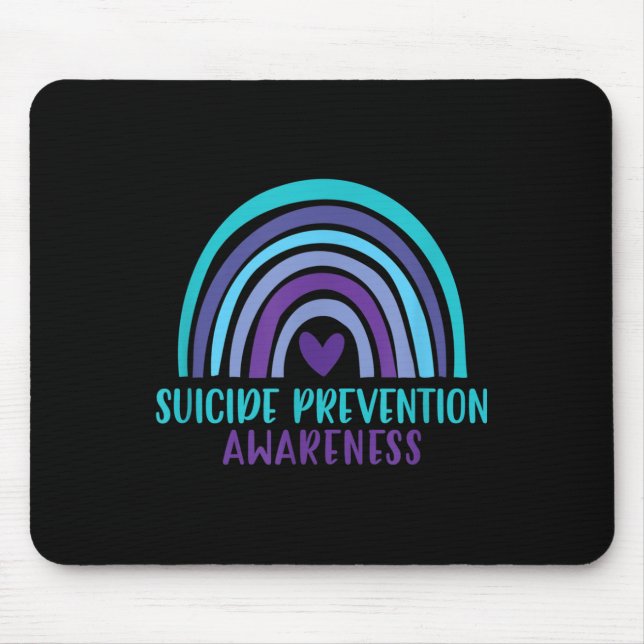 Selbstmordpräventionsbewusstsein mit Regenbogen un Mousepad (Vorne)