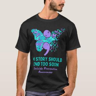 Selbstmordpräventionsbewusstsein Semikolon Türkis T-Shirt