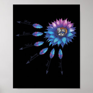 Selbstmordpräventionsbewusstsein Sonnenblume Du Bi Poster