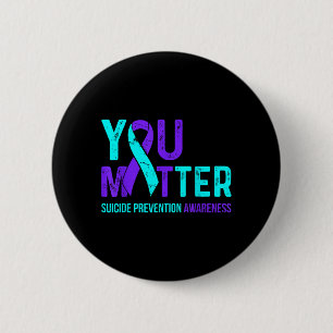 Selbstmordpräventionsbewusstsein Türkis Lila Band Button