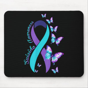 Selbstmordpräventionsbewusstsein Türkis Lila Band Mousepad