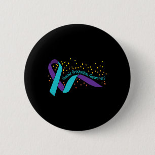 Selbstmordpräventionsbewusstsein Türkis und Lila B Button