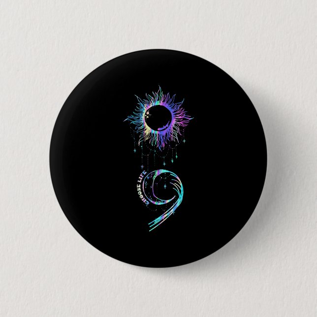 Selbstmordpräventionsbewusstsein Wähle Leben Semik Button (Vorderseite)