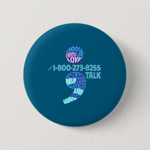 Selbstmordverhütungsshirt Semikolon Psychische Ges Button