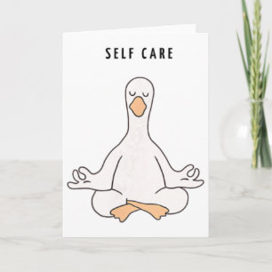 Selbstpflege-Gans - Lustiger minimalistischer Yoga Karte