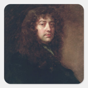 Selbstportrait, 1665-70 (Öl auf Leinwand) Quadratischer Aufkleber