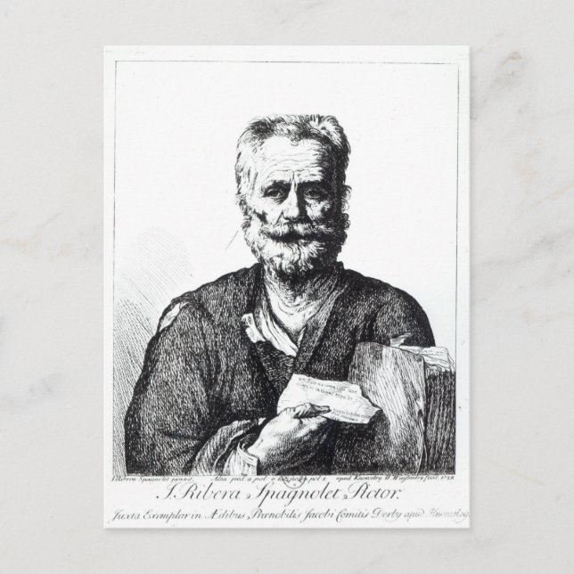Selbstportrait, 1729 postkarte (Vorderseite)