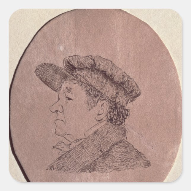 Selbstportrait, 1824 quadratischer aufkleber (Vorderseite)