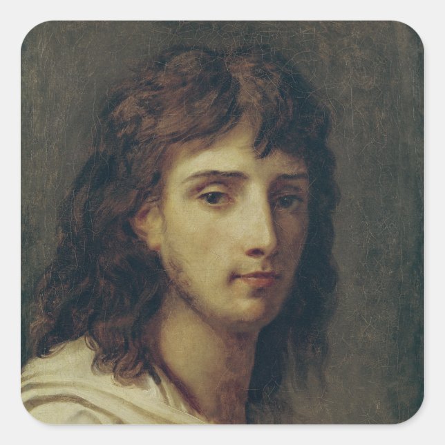 Selbstportrait 3 quadratischer aufkleber (Vorderseite)