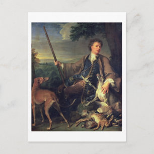 Selbstportrait als Jäger, 1699 (Öl auf Leinwand) Postkarte