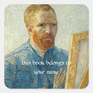 Selbstportrait als Maler von Vincent Van Gogh Quadratischer Aufkleber