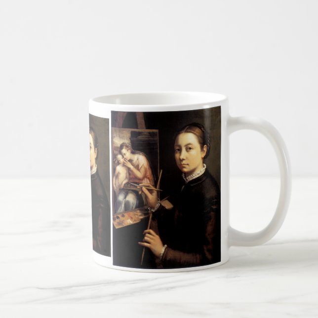 Selbstportrait am Easel Kaffeetasse (Rechts)