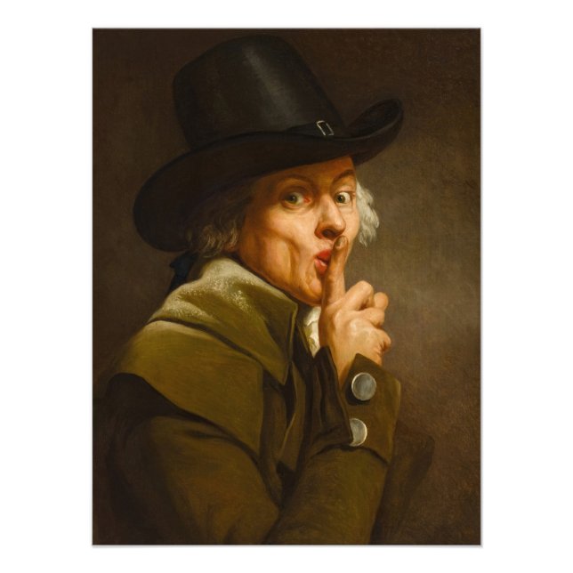 Selbstportrait, Das Schweigen von Joseph Ducreux Fotodruck (Vorne)