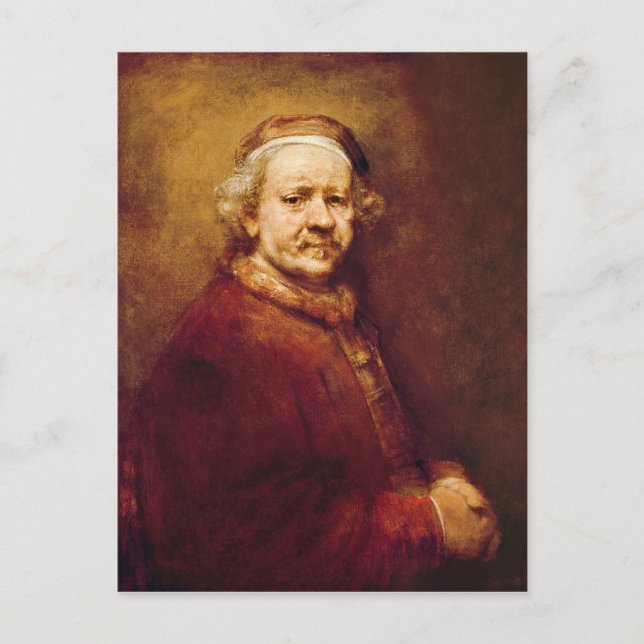 Selbstportrait im Alter von 63, 1669 Postkarte (Vorderseite)