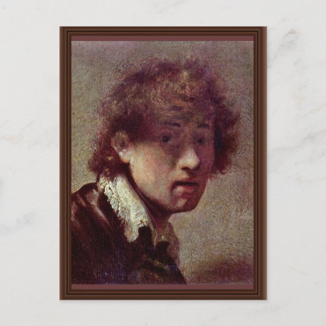 Selbstportrait im frühen Alter. Von Rembrandt Van Postkarte (Vorderseite)