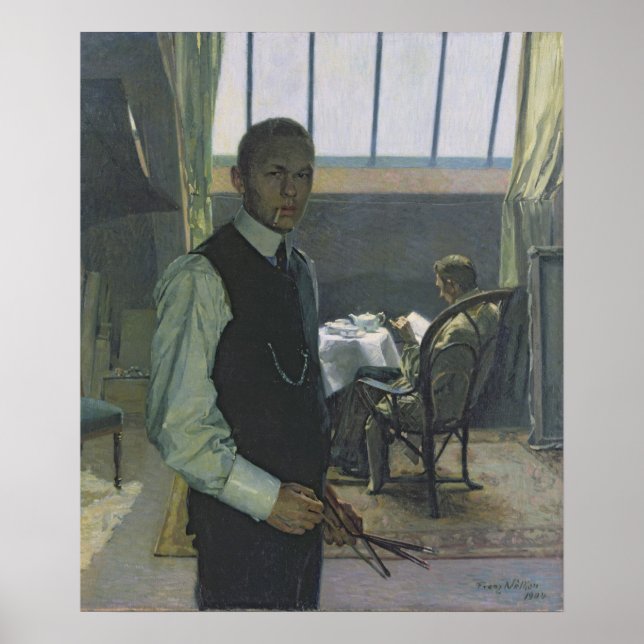 Selbstportrait im Studio, 1904 Poster (Vorne)
