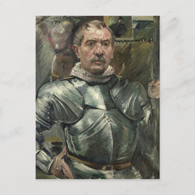 Selbstportrait in Rüstung, 1914 Postkarte (Vorderseite)