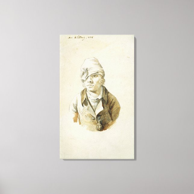 Selbstportrait mit Cap and Eye Patch Leinwanddruck (Vorderseite)