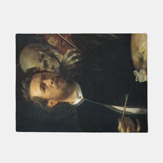 Selbstportrait mit dem Tod als Geiger (von Böcklin Fußmatte (Vorderseite)