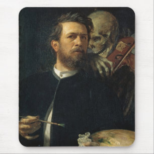 Selbstportrait mit dem Tod als Geiger (von Böcklin Mousepad