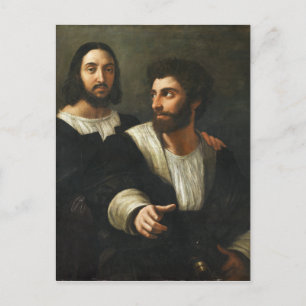 Selbstportrait mit einem Freund von Raphael Postkarte