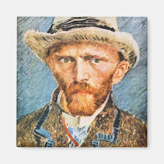 Selbstportrait mit einem grauen Filzhut von van Go Magnet