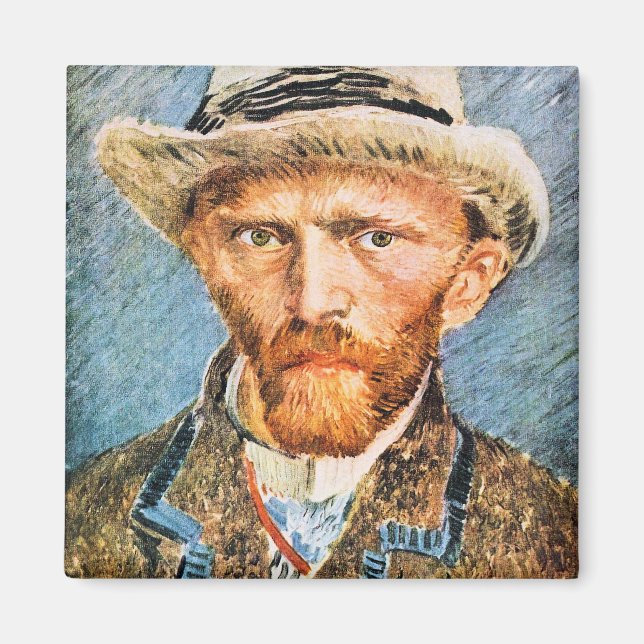 Selbstportrait mit einem grauen Filzhut von van Go Magnet (Vorne)