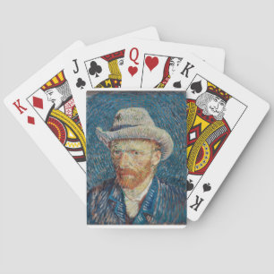 Selbstportrait mit grauem Filzhut von Vincent van  Spielkarten