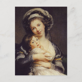 Selbstportrait mit ihrer Tochter Postkarte