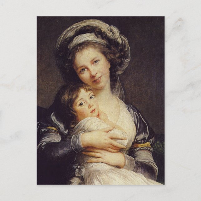 Selbstportrait mit ihrer Tochter Postkarte (Vorderseite)