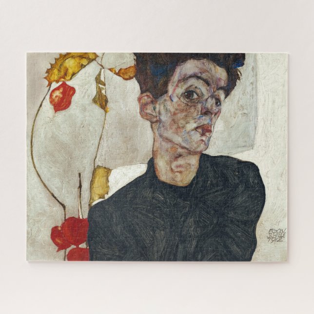 Selbstportrait mit Physalis | Egon Schiele | (Horizontal)