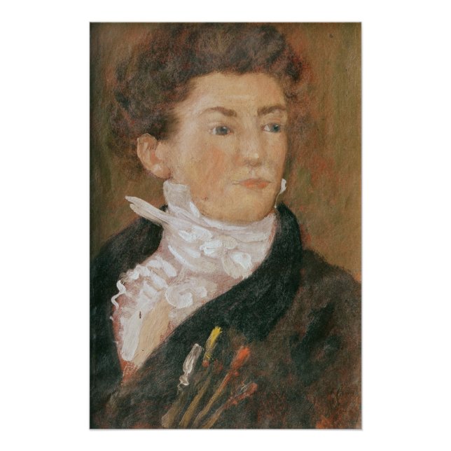 Selbstportrait mit Pinsel Poster (Vorderseite)