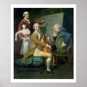 Selbstportrait mit seiner Tochter Maria Theresa (? Poster