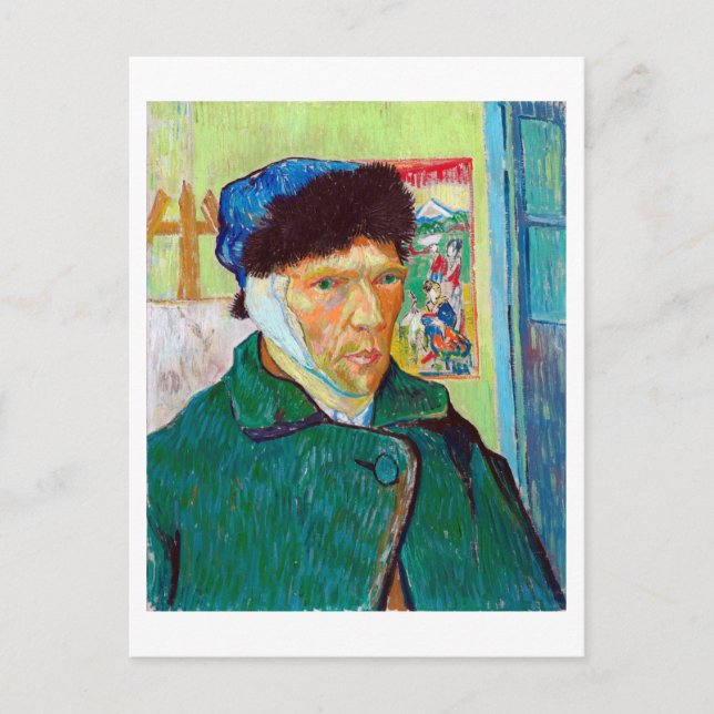 Selbstportrait mit verbanntem Ohr, Van Gogh Postkarte (Vorderseite)