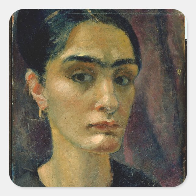 Selbstportrait Quadratischer Aufkleber (Vorderseite)