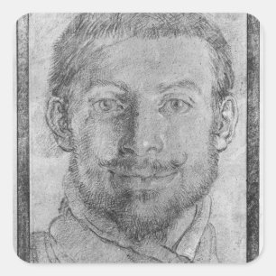 Selbstportrait Quadratischer Aufkleber